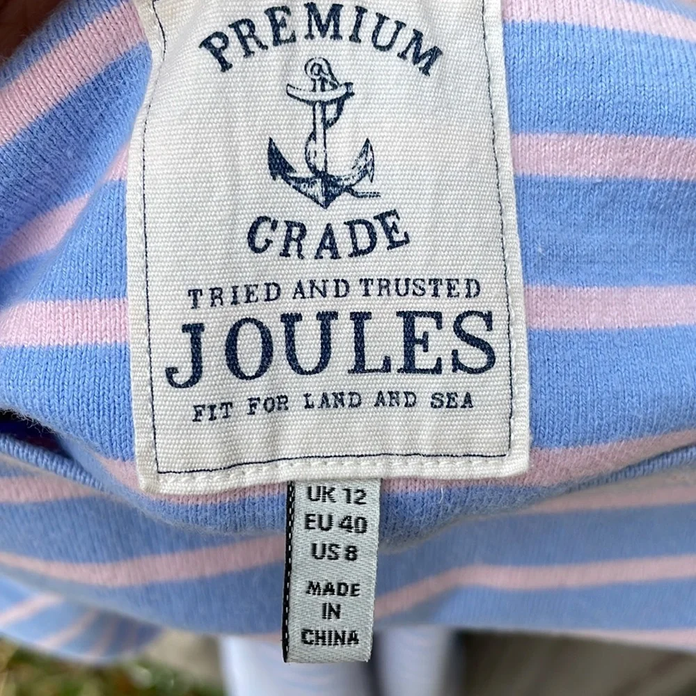 Joules short sleeve premium grade Cornflower Baby Blue and Pink dress Sz 8